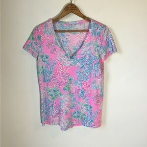 Lilly Pulitzer Ella V-Neck Short Sleeve‎ Shirt